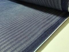 10.5 oz Japanese Cotton Herringbone Stripe Blue Fabric