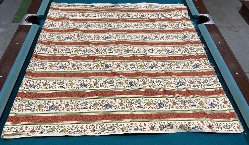 Vintage New Calico Fabric 8.5’ X 16’ – Warner & Sons Limited Sheffield England