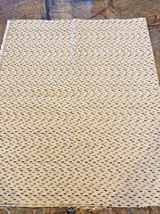 Cotton Slub Upholstery Remnant Beige With Brown Gold Rust Dashes 57”w 33”L