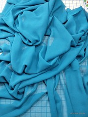 Vintage Teal Open Weave Mock Linen Fabric Heavy Acrylic Polyester Moss Crepe 6Yd