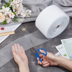 54.6 Yards Translucent Drapery Buckram, 4 Inch Close-Meshed White Heading Tap…