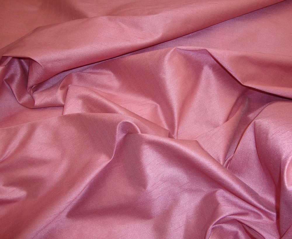 Dusty Rose Shantung Dupioni Faux Silk Fabric Per Yard 60 Inches,
