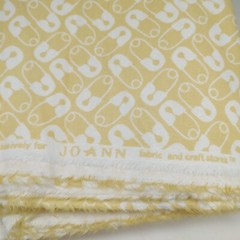 Flannel Fabric Joann’s Yellow with Diaper Pin Pattern 4.25 Yards x 43″