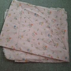 VTG Unused Pink Floral Rose Print Dotted Swiss Fabric 1.5 Yard X 44″ Estate Find