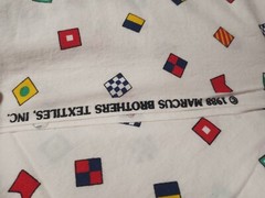 Vintage Marcus Brothers Textiles 1988 Multicolor Flag Square Cotton Fabric 43×36
