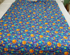 Cute Hoffman Cotton Fabric Outer Space on Blue Sun Planets Moon 44″ W x 1¾ Yds