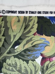 Vintage STANLEY KING STUDIO FLORAL FABRIC 104”x 58” Rose Vibrant Sateen Cotton
