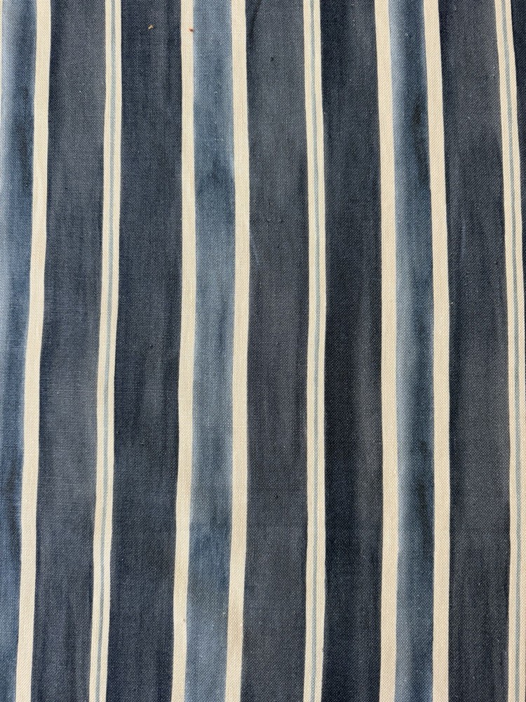Lakeside Stripe S1016/07 Linen Fabric by Pollack in Indigo Blue 5 Yards
