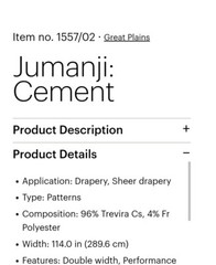 Holly Hunt Jumanji Cement Fabric -SOLD BY THE YARD – 15 YARDS AVAILABLE