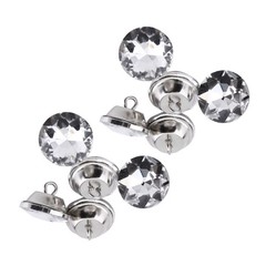Diamante Silver Rhinestone Crystal Round Buttons Sewing Craft (20mm) CHU