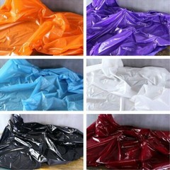 Faux Pu Leather Fabric Thin Waterproof Shiny for Puffer Coat Jacket Craft Sewing
