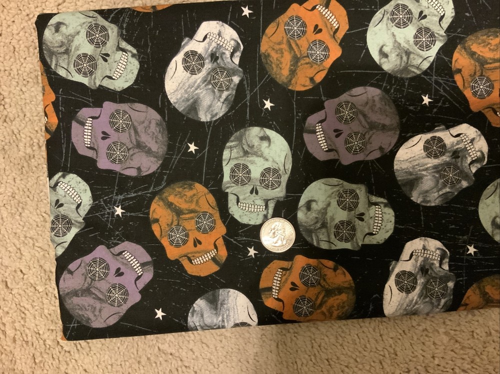 Designs Exclusively For Joann Cotton Fabric Skulls 44 X 109 Inches (3 Yards)