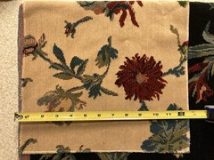 Sample Fabric Jacobean Black Floral Upholstery Germany Velvet Pile The Twigs