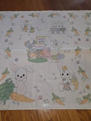 PRECIOUS MOMENTS Bunnies Nursery Baby Crib Quilt 2 Panel Fabric 45×89″ SPECTRIX