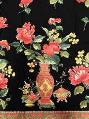 VTG Michael Miller: Chinese Vase (Beautiful Red Flowers) – 1 YD 16” x 44”