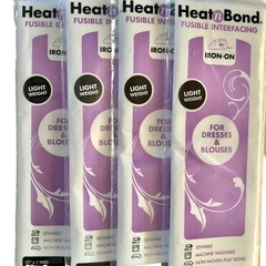 Heat-n-Bond 4 YARDS Lightweight Fabric Iron On Fusible Interfacing 4PC Non-Woven