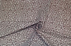 MAGNOLIA HOME COSMO PEBBLE BROWN CREAM GEOMETRIC MAZE FABRIC BY THE YARD 54″W