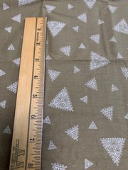 Vintage Style Cotton Fabric White Triangle Patterns 1/2 yard x 38″ Quilting