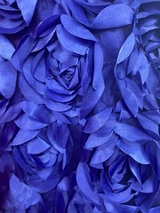 Royal Blue Satin Bridal Petal Rosette on mesh Fabric 52″ Wide Sold By The Yard