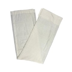 Vintage Sheer Voile Curtain Panel White Flocked Dot Textured 60×66 Preowned