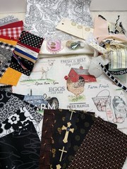 slow stitch junk journal kit HANDMADE Dairy Farm Vintage & Modern Lace , Fabrics