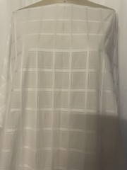 Exquisite 100% Cotton Check ,Grid Pattern White Fabric 2Yds 12 ” Long 42″ Wide