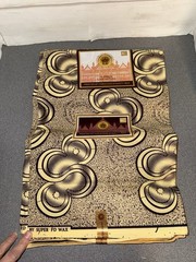 Wax Print Fabric 6 Yards By Fabulous Dynasty Gold Black Geometric