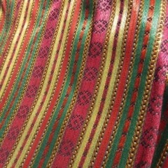 Satin Silky Multi Colored Striped Fabric for Sewing Costume Sewing Craft