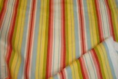 Near 4 yd Raymond Waites Fabric Padina Stripe Cotton Drapery 54″ x 140″ BTP