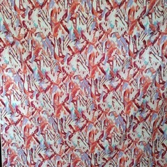 Modern Floral Abstract Twill Fabric 59×75″ Woven Polyester Blend