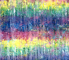 Colorful Rainbow Tie Dyed Batik Cotton Fabric 1Y #32