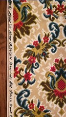 Vtg Fabric Kruse House N Home Fabrics & Draperies 46″ x 50 Red, Blue, Green