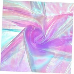 Ganeen 11 Yards Iridescent Fabric Organza Fabric Sheer 59 Inches Light Purple