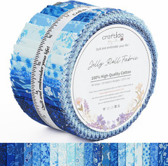 -20 Options-100% Cotton Jelly Roll Fabric Precut Strips for Quilting, Crafting,