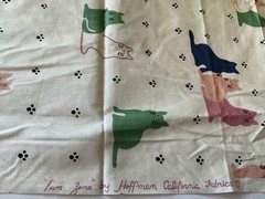 Quilting Sewing Crafts Fabric Lot Cats Green Red Blue White Cotton