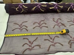 100% Silk Organza Sheer Fabric 54” Width Sold by the yard – Purple