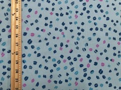 Rib Knit Sky Blue Confetti Dot Navy Teal Pink 4 Way Stretch 60″W Yard-RBPR063