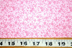 PINK FLOWERS AND VINES ON PINK FROM PETER PAN FABRICS – 100% COTTON FABRIC