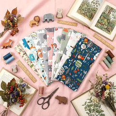 10 Pcs Jungle Animals Quilting Fabric Bundles 20 X 20 Inch | Forest Animals, Fat