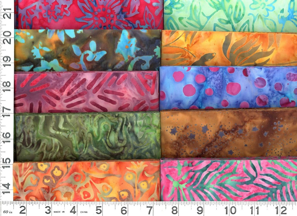 Colorful Batik Jelly Roll 40 – 2.5″ Strips Quilting & Sewing Fabric