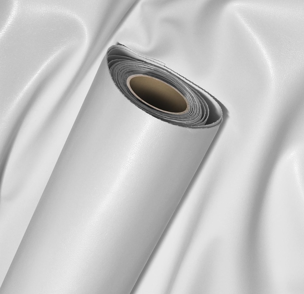 Vvivid Bycast65 White Gloss Top-Grain Faux Leather Marine Vinyl Fabric 10 Foot