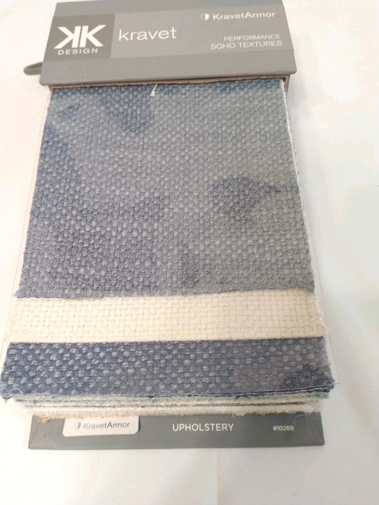 KravetArmor FABRIC SAMPLE BOOK Blue Gray Cream Neutral Upholstery Soho Textures