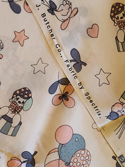 1/2 Yard Precious Moments Circus Clowns Balloon Poly Cotton Blend Fabric