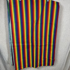 3.56 Yards Rainbow Stripe Fabric 42” Wide Multicolor Bright Striped Cotton