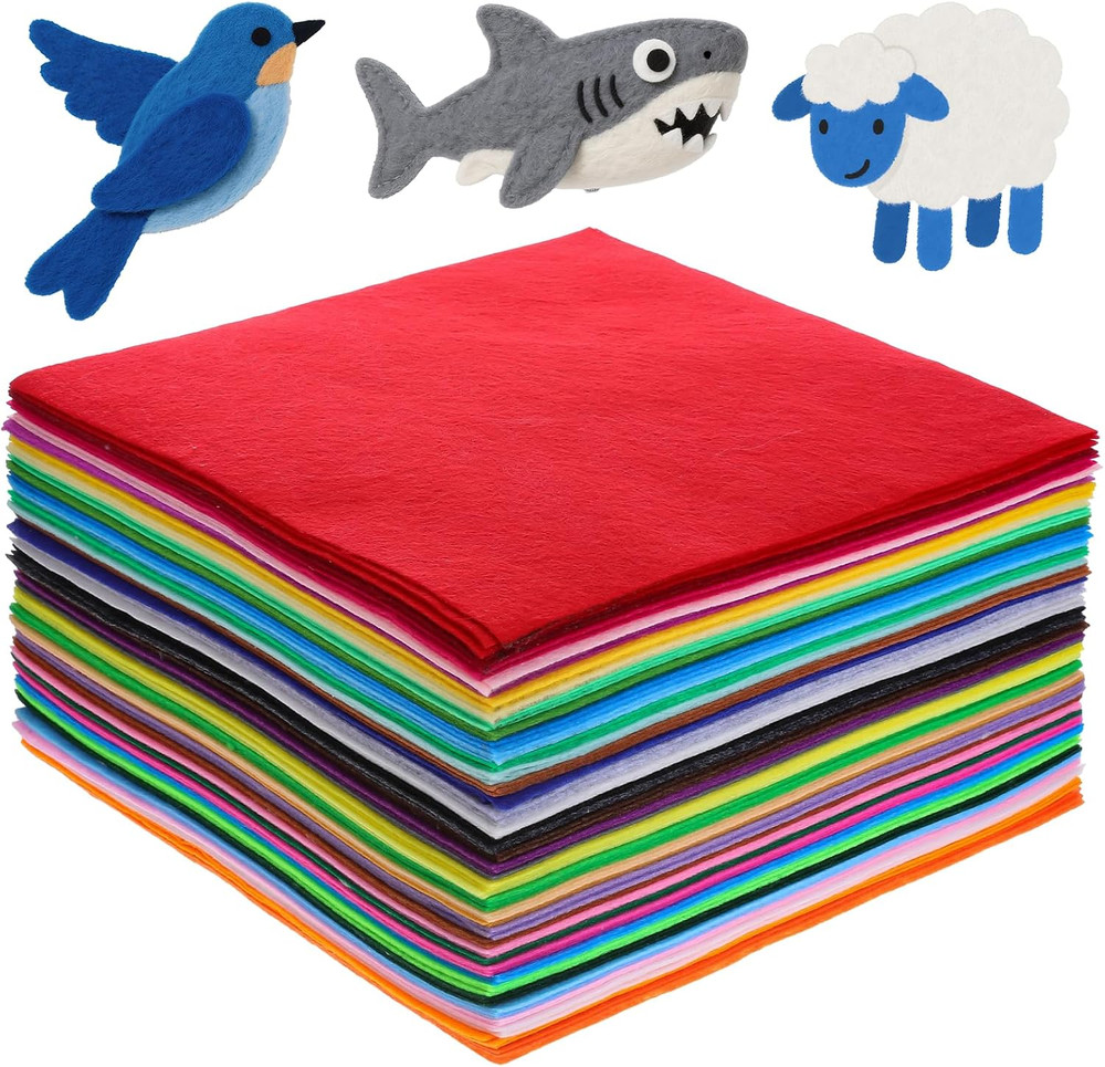 120 Pcs 12 X 12 Inch Felt Sheets for Craft Assorted Color Squares Fabric Sheets