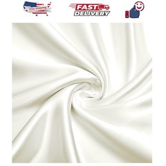 Charmeuse Satin Fabric by The Yard, 60 Inch Wide Ivory White Satin Fabric Shi…