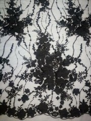 Exquisite 3D Flower Bridal Lace Fabric Embroidered Floral Sequins Lace Fabric