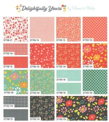 Delightfully Yours Moda Charm Pack 42 100% Cotton 5-inch Precut Quilt Squares
