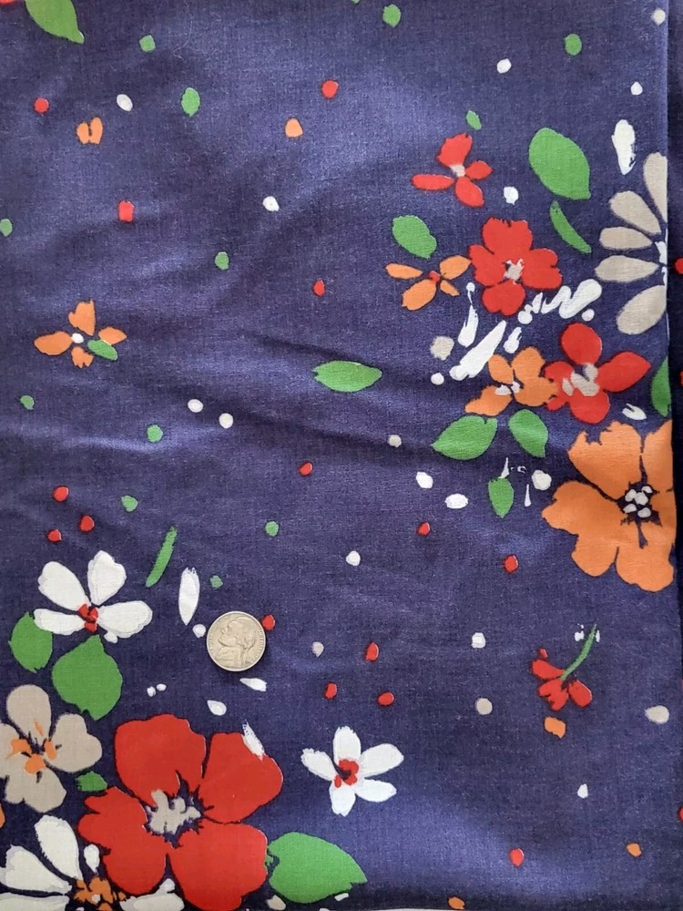 Vintage Large Multicolor Flower Print Cranston Print Works 108″ X 44″