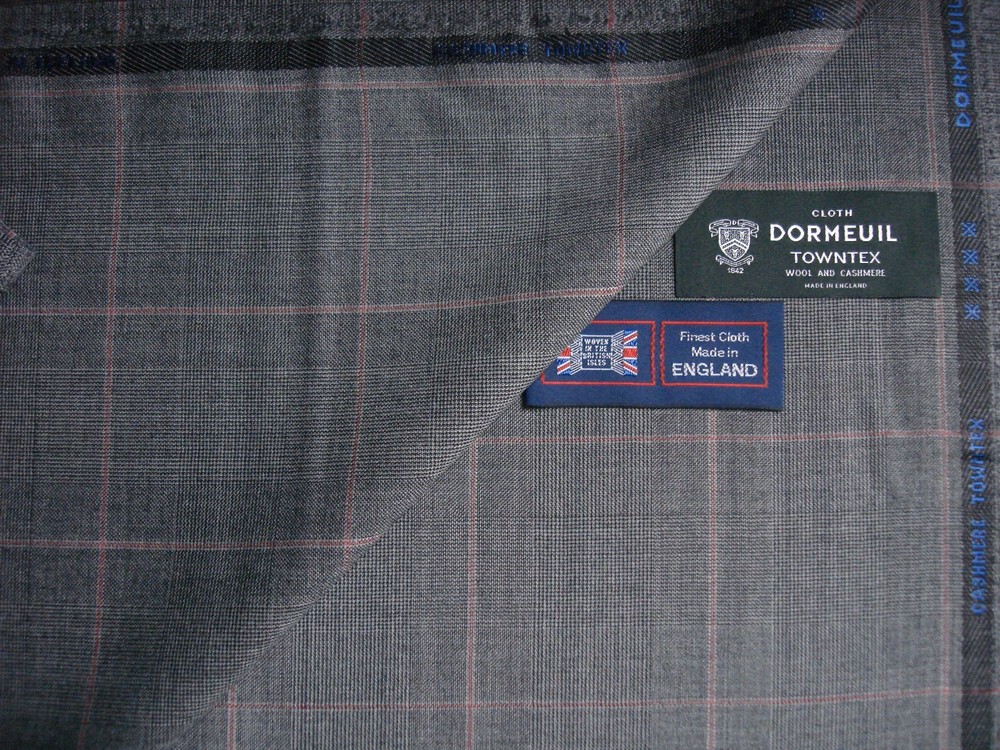 DORMEUIL 95% WOOL + 5% CASHMERE “VINTAGE” SUITING FABRIC “cashmere TOWNTX”-3.5 m